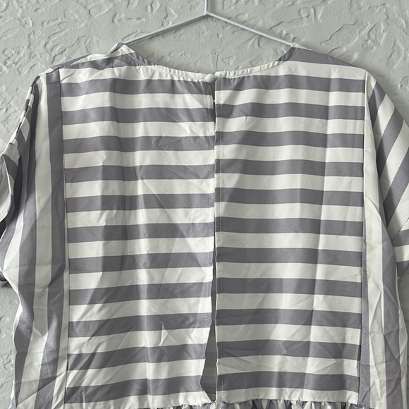 Striped Gray and White Dress - Picture 3 of 4